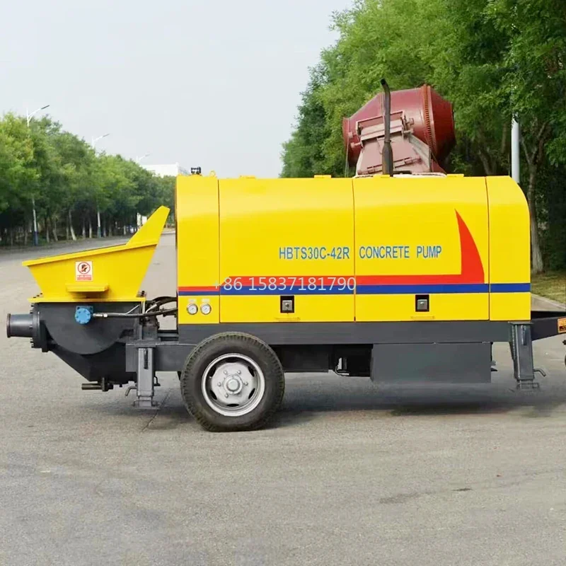 China High Pressure Mini Concrete Mixer Machine Construction Concrete Pump Mini Trailer Shotcrete Motor Concrete Pump Truck Sale