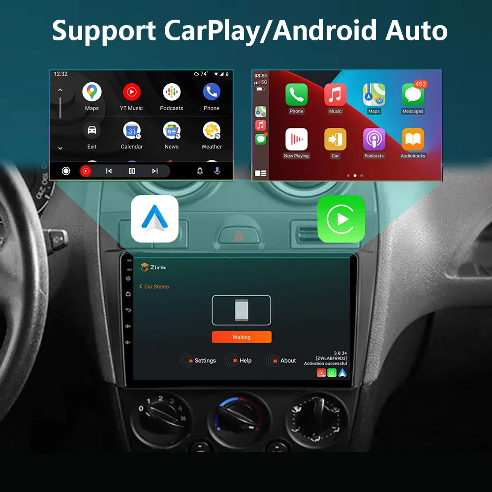 Android 12 Car Radio For Ford Fiesta Mk VI 5 Mk5 2002-2008 Multimedia GPS Navigation Player Stereo Carplay Androidauto 2 Din DVD