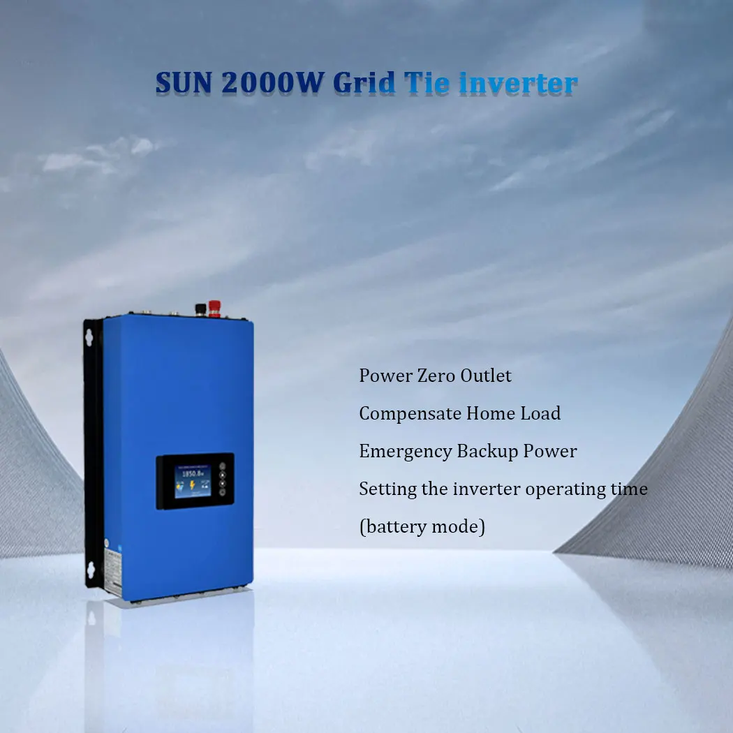 Y&H On Grid Inverter 2000W 1000W Inverter With Limiter 36V 48V 60V 72V Battery Sun Grid Tie Inverter Support Wifi communication