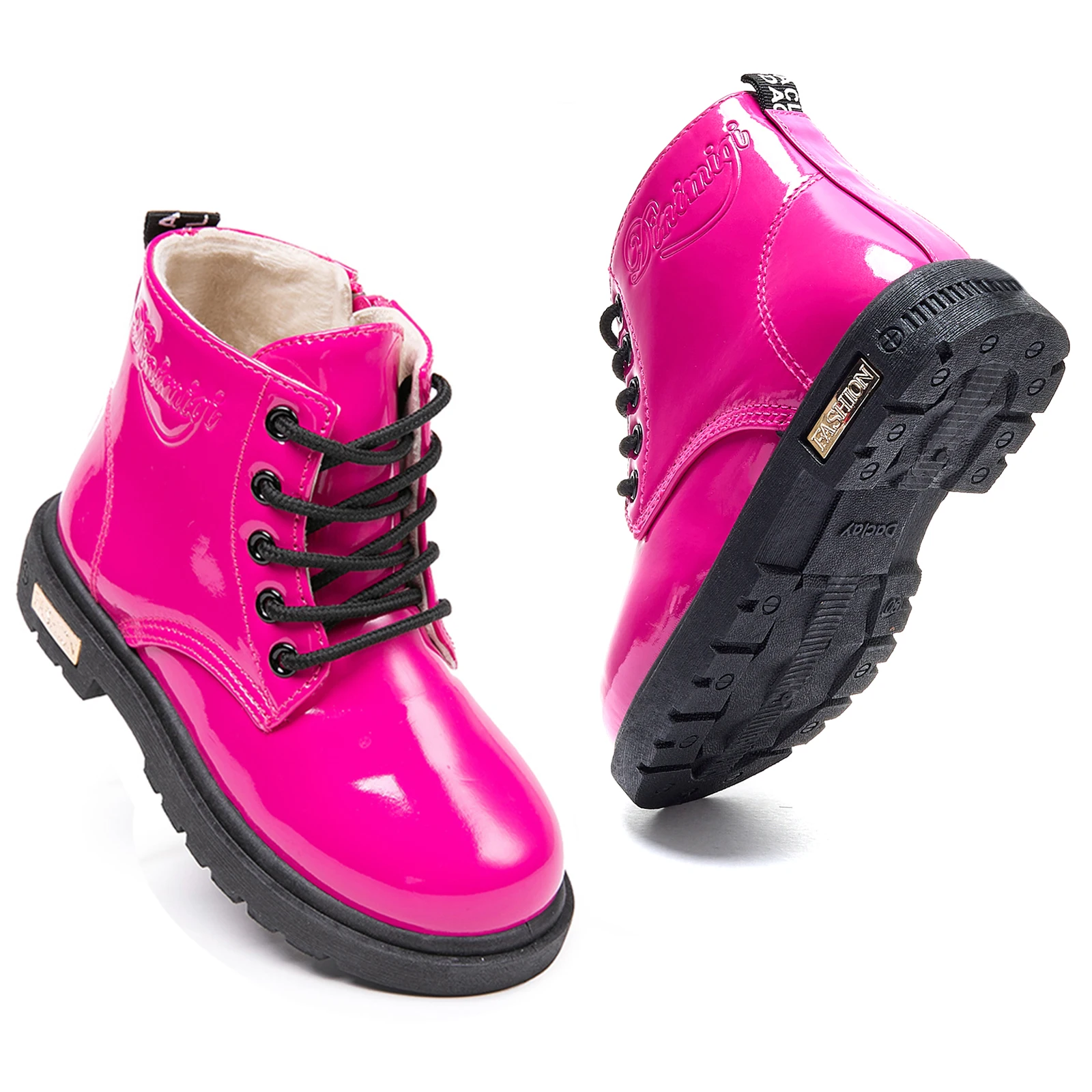 Botas antideslizantes impermeables para niños y niñas, botas cálidas para la nieve, moda para niños