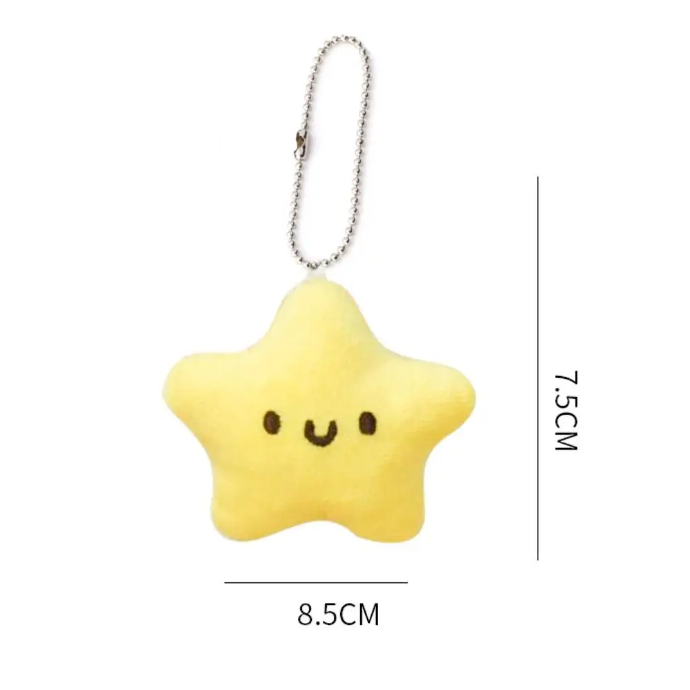 Mobile Phone Keyring Soft Star Plush Keyring Cartoon Handmade Star Plush Pendant Plush Cotton Pentagram Key Chain Girls Gift