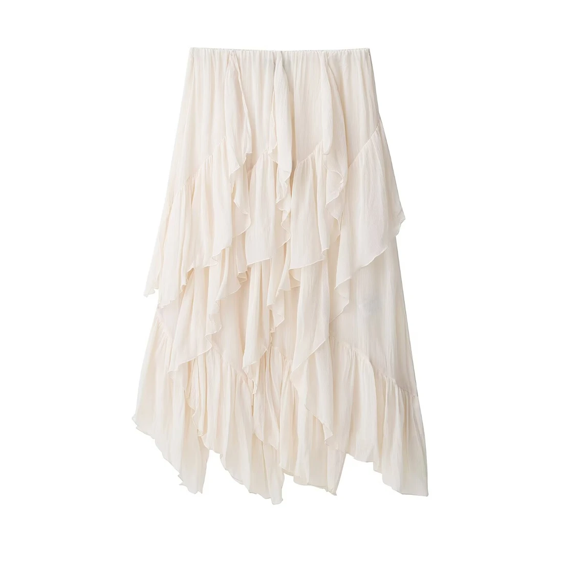 New 2025 Women's Half-Body Skirt Layered Ruffle Fashion Fairy Design Elegant Women's Clothing