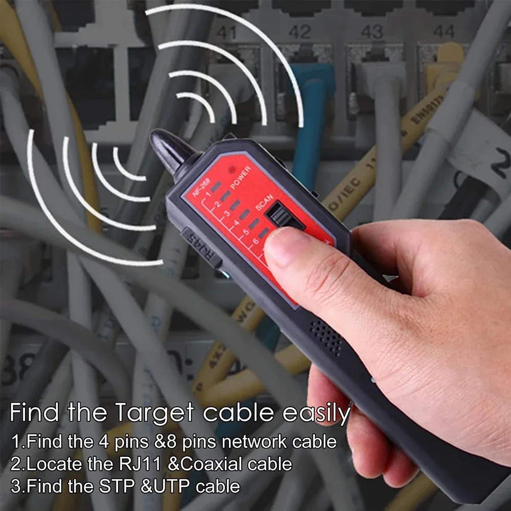 Imagem -03 - Network Cabo Tester com Localizar Falha Stp Utp Cabo Tracker Suporte Continuidade Test Wire Tracer Noyafa-nf268