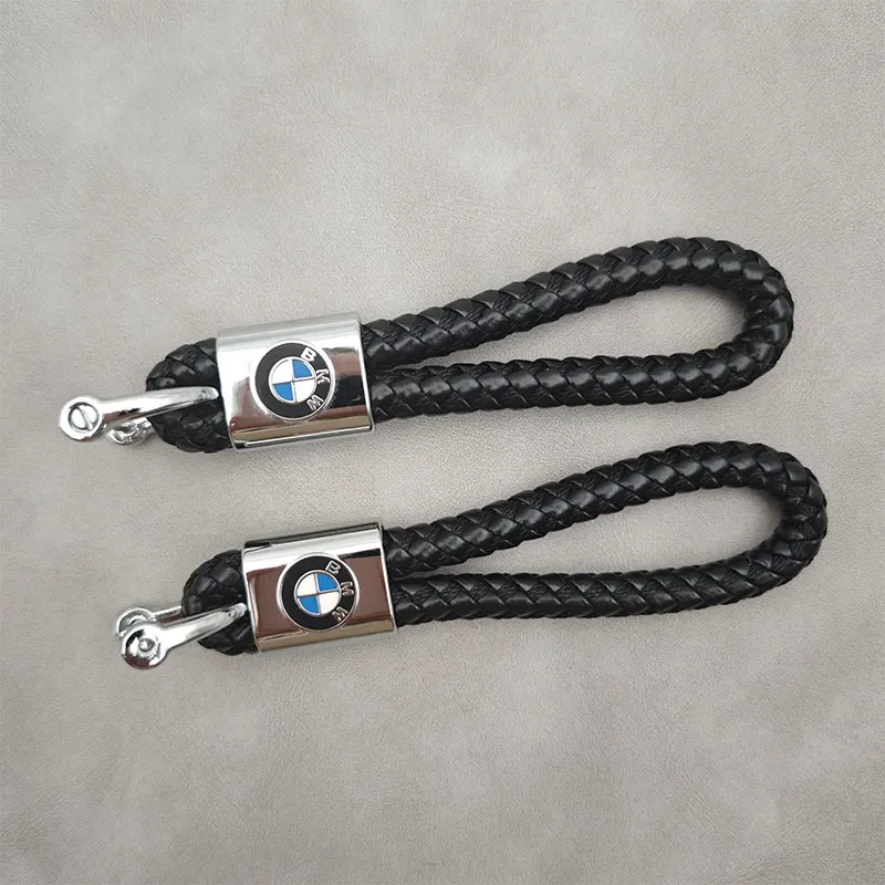 Leather Rope Keychain BMW Logo Keyring Men Women Key Ring For BMW E34 E36 E46 E28 E65 E66 F15 F25 F26 G01 G02 G05 Accessories