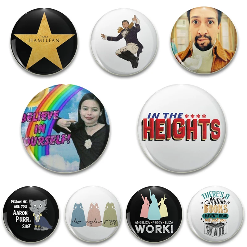 58MM Miranda Cosgrove Hamilton Inspired Handmade Brooch for Clothes Cartoon Badge Backpack Decoration Jewelry Accessories Pins