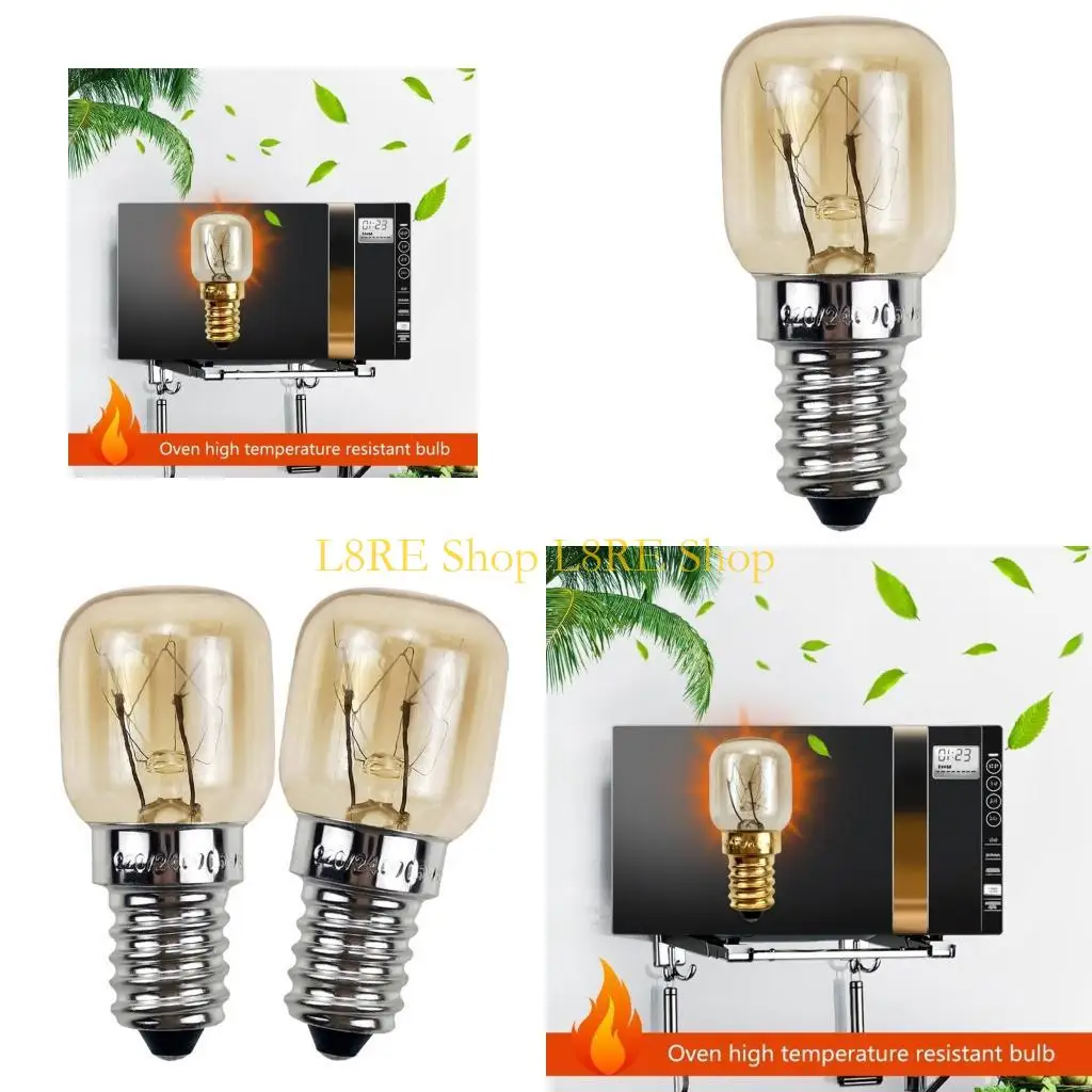 

L8RE 2PCS 220V E14 300 градусов высокая температура, устойчивая к микроволновой печи, лампочка лампочка.