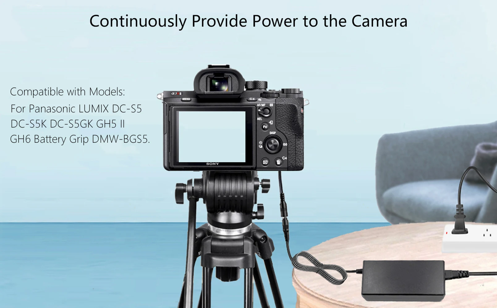 DMW-BLK22 Dummy Battery DMW-DCC17 DC Coupler Plus AC Power Adapter for Panasonic Lumix S5 S5K S5GK GH5II GH6 G9 view 6