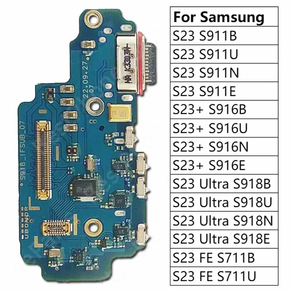 

Порт зарядки для Samsung Galaxy S23 Ultra S23+ S23 Plus FE S711 S911 S916 S918, плата зарядки, пластина USB-разъема, гибкий кабель