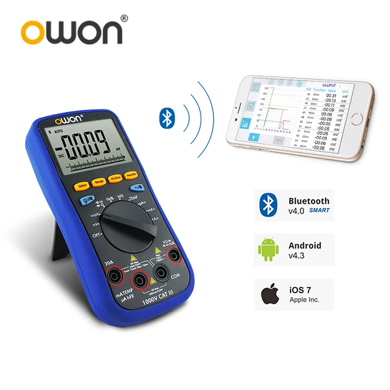 OWON B35T+/B41T+ True RMS Digital Multimeter: 4½ Digits, Bluetooth, DataLogger & Temperature Meter AC/DC Voltage Current Measure view 2