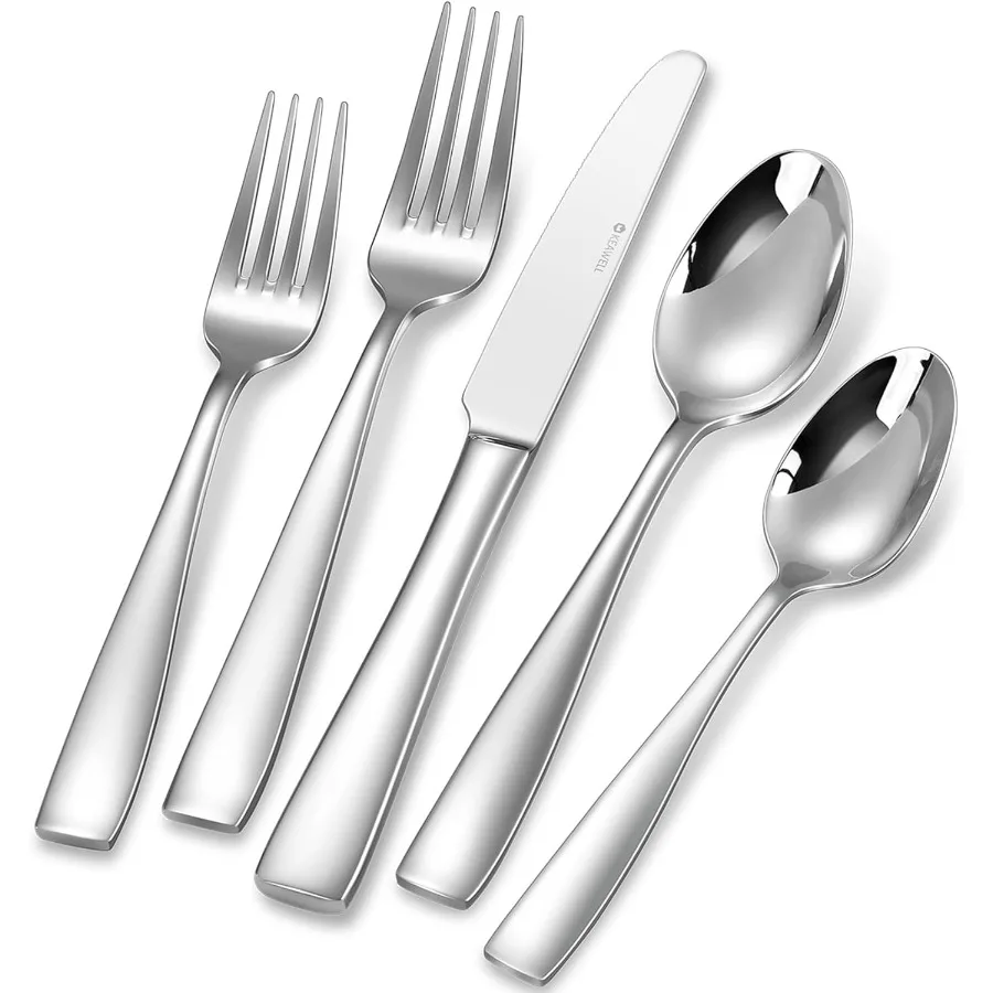 

Premium 45 Piece Louis Silverware Set, 18/10 Stainless Steel, Service for 8, Fine Flatware Set, Dishwasher Safe