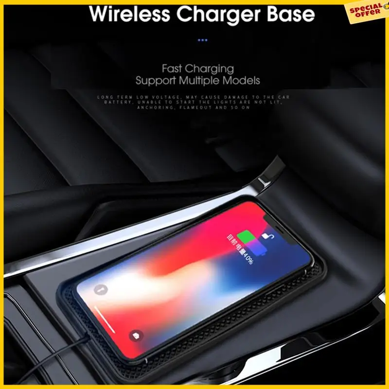 

A25P 2X Wireless Car Charger,10W For Qi Fast Charging Non-Slip Shockproof Silicone Pad Phone Holder Mount For Iphone 12 /12 Pro