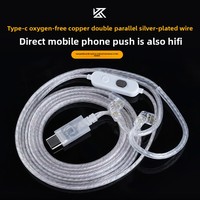 KZ Dual Silver Plated Type-C Upgrade Cable Gold Plated Pin HIFI Fever Copper Silver Plated Earphones Upgrade Replacement Cable