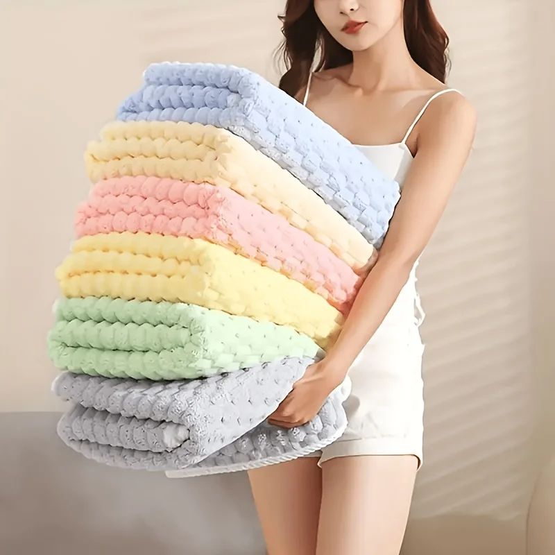 1 Waffle weave bath towel，Adult Super Absorbent Microfiber Bath Towel，Quick-dry textured bath towel，Soft spa and fitness bath to