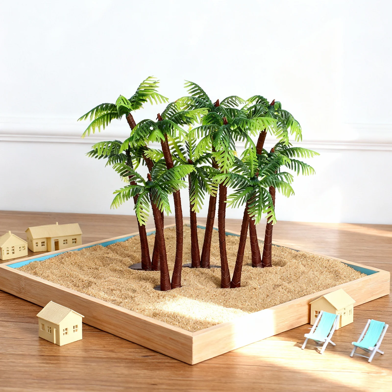 

5Pcs Aquarium Coconut Tree Decor Plastic Palm Trees Fake Plants for Fish Tanks Natural Look Garden Landscape Accessories