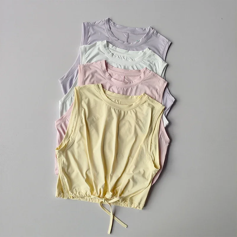 Yoga Suit Women's Summer Thin Breathable Loose Sports Vest T-shirt Running Training High-end Feeling Temperament Fitness Suit