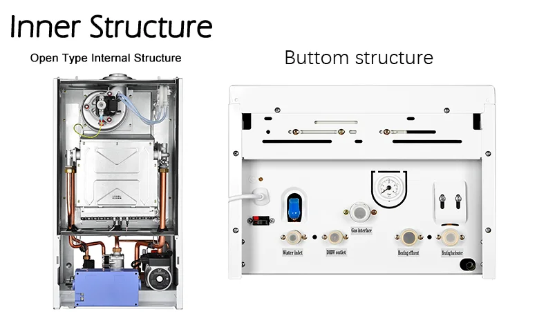 غلايات سكنية كومبي غلاية غاز 40 كيلو وات جهاز تحكم عن بعد للتدفئة والاستحمام