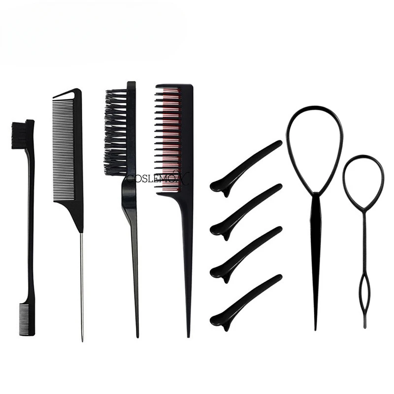 3pcs/lot Hair Styling Comb Set Double Sided Edge Control Teasing Brush Barber Shop Partition Combs Hair Braiding Styling Tools