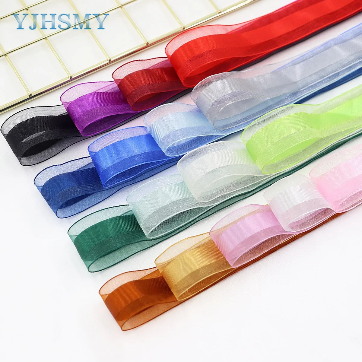 50 yards Sheer Chiffon Ribbon Organza Satin Ribbon Transparent Chiffon Ribbon for Wrapping Decorating Birthday Bouquet Garland