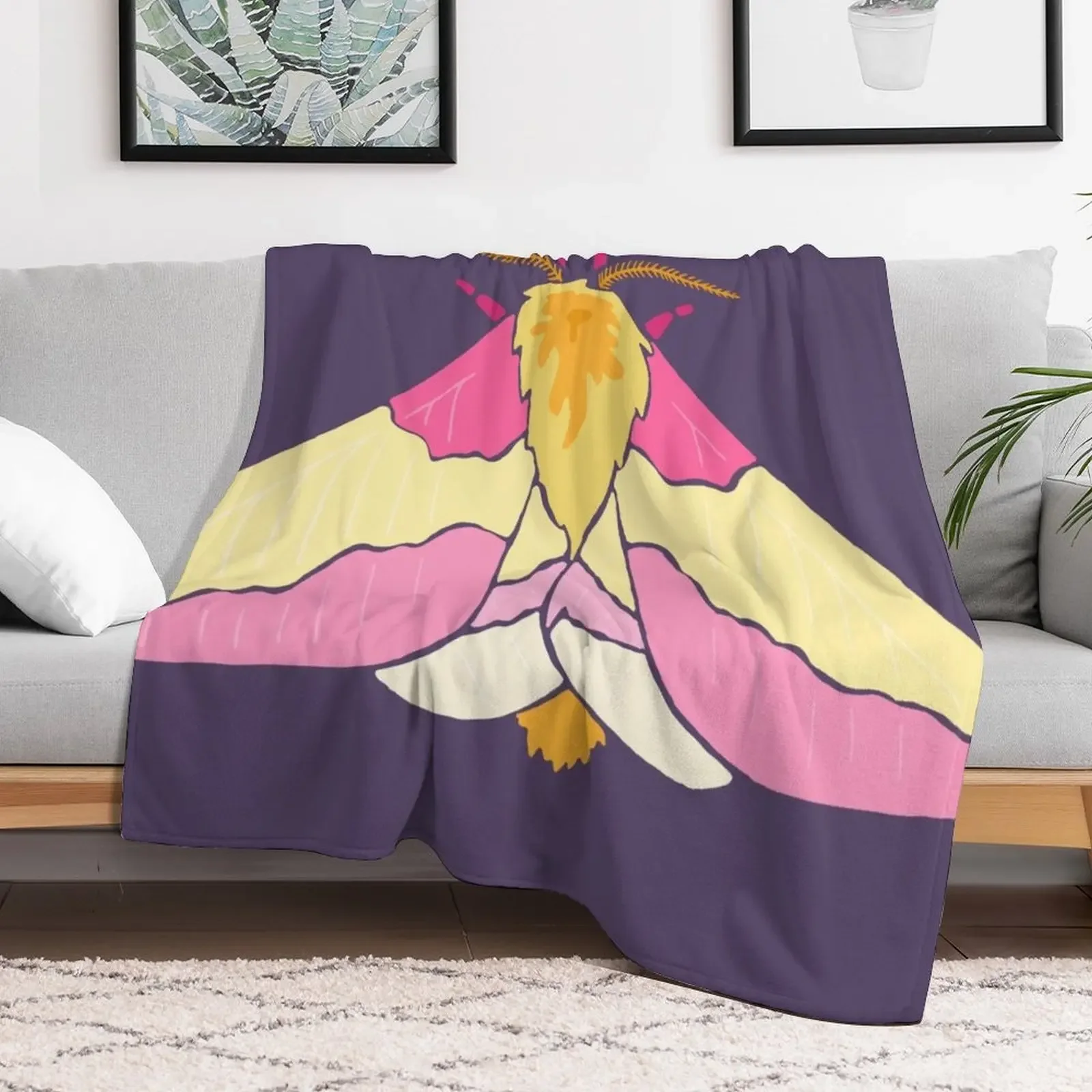 Rosy Maple Moth Throw Blanket Heavy Moving for winter Blankets