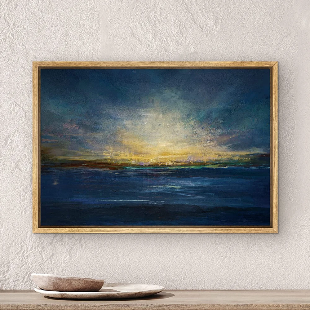 

Handmade Oil Paintings Hand Painted Canvas Wall Art Decoration Modern Abstract Sunrise Landscape for Home Decor Frameless Mural