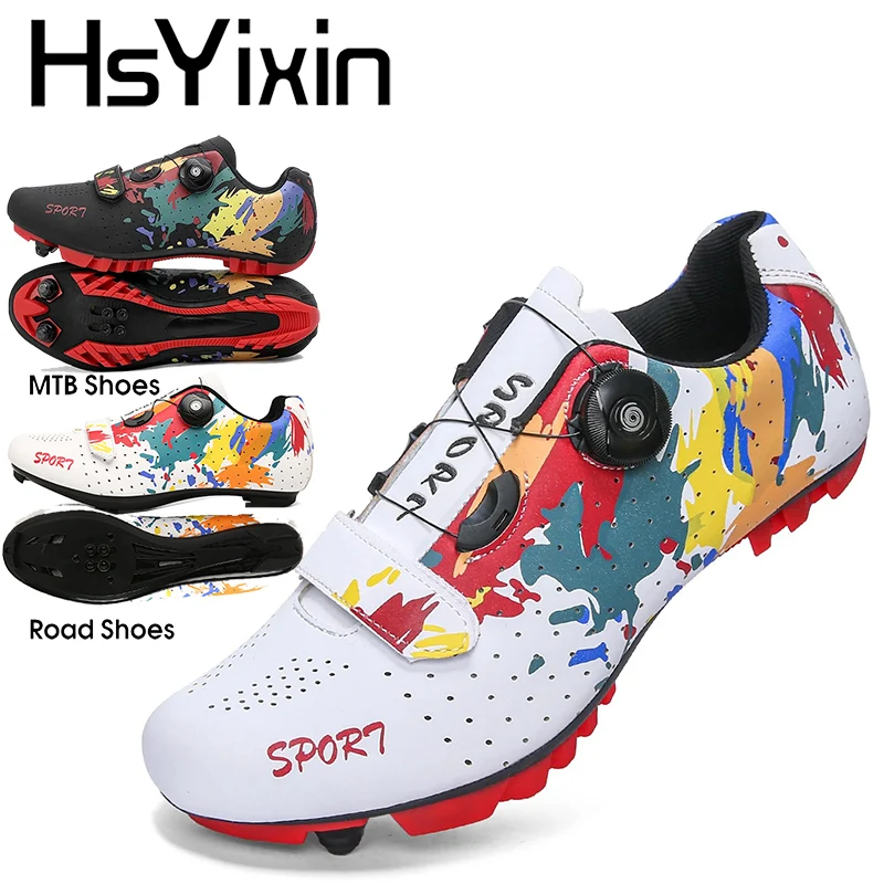 Cycling Shoes MTB Men's Sport Road Cycling Boots Flat Racing Shoes HsYixin Cyclocross Shoes Spd Cycling Shoes