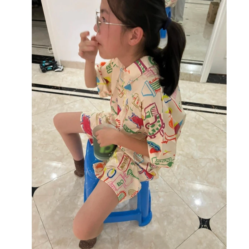 New Jazz Clothes Street Dance Costume Girls Short Hip Hop Set Geometric Animal Print Top Short Pant Rainbow Scarf for Boys Kids