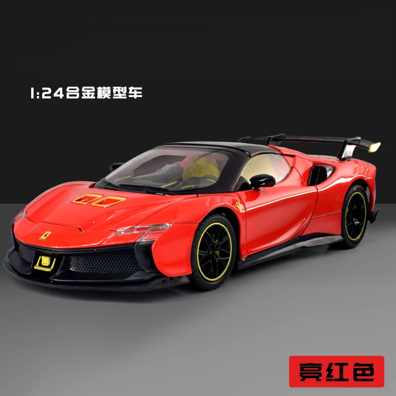 

Литая под давлением модель масштаба 1:24 SF90XX, модель автомобиля из сплава Stradale Ornament-Border, хит продаж