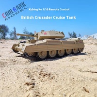 Coolbank 1/16 Scale British Crusader Tank Remote Control Military Model Toy with Sound Light Smoke Features RC Tank Toy