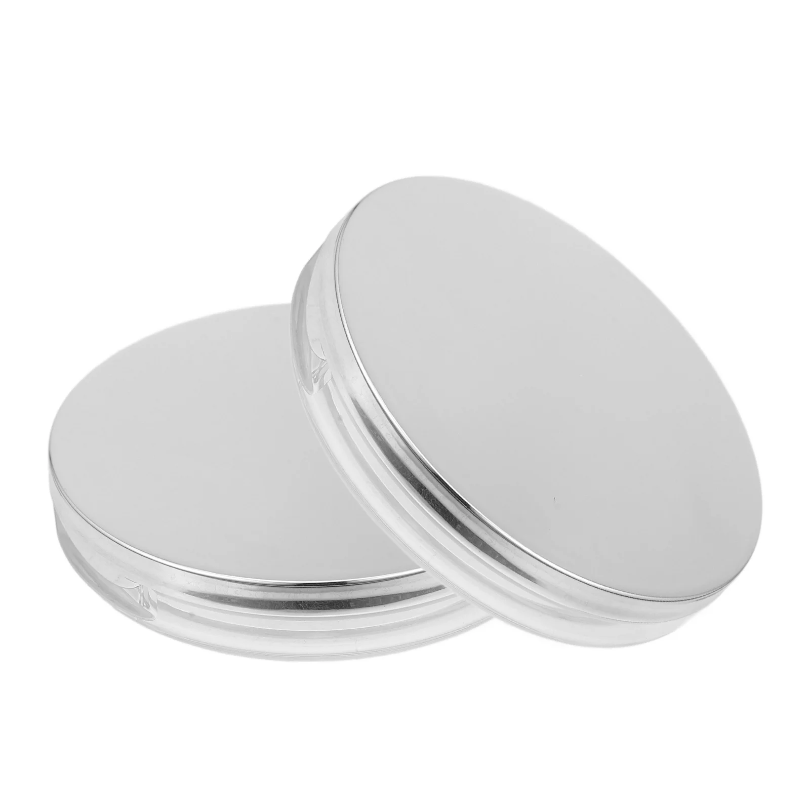 2 個のルースパウダーコンテナポータブル超薄型メイクアップパウダーボックス透明蓋再利用可能な化粧品ケースチークグリッター用