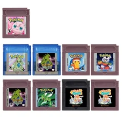 Pokemon Prism Pink GBC Game Cartridge 16-Bit Video Game Console Card Grape Christmas for GBC GBA