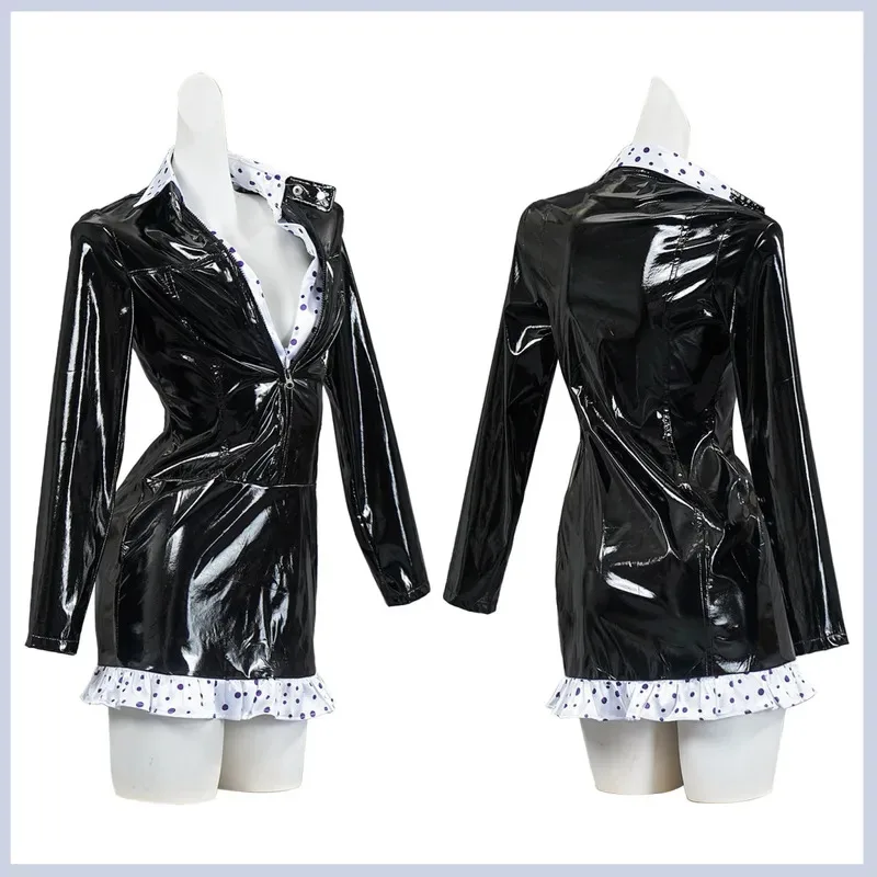 أنيمي نيكو روبن ملكة جمال كل الأحد تأثيري حلي أسود بولي PU ضيق المناسب فستان شعر مستعار الكبار امرأة مثير كرنفال هالوين البدلة olp؛ 4