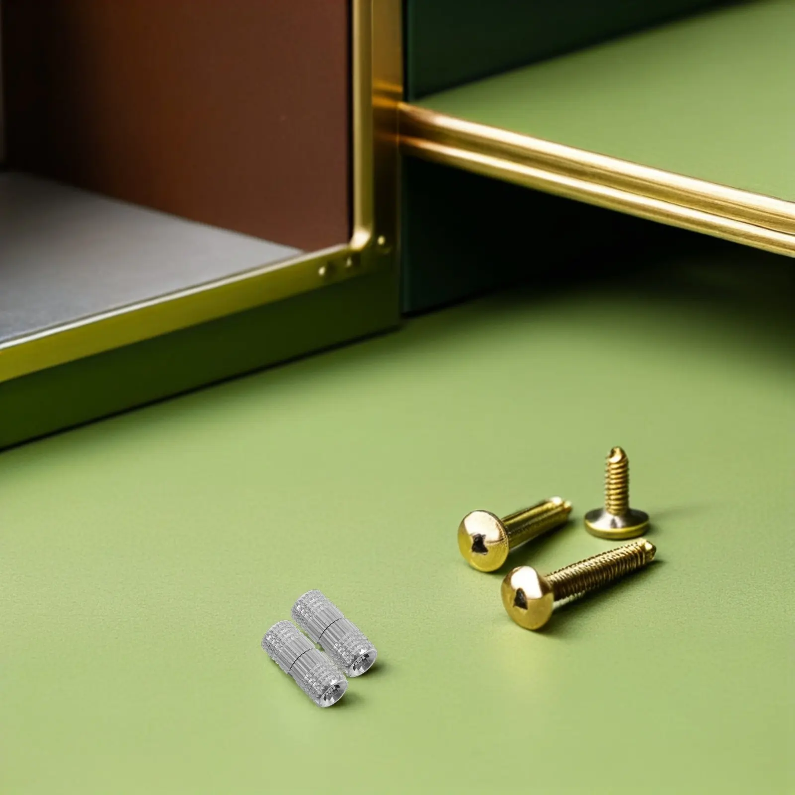 4Pcs Concealed Cabinet Hinges Brass Cylinder Barrel Hinge 180 Degree Opening Angle Hidden Invisible Door Hardware for Furniture