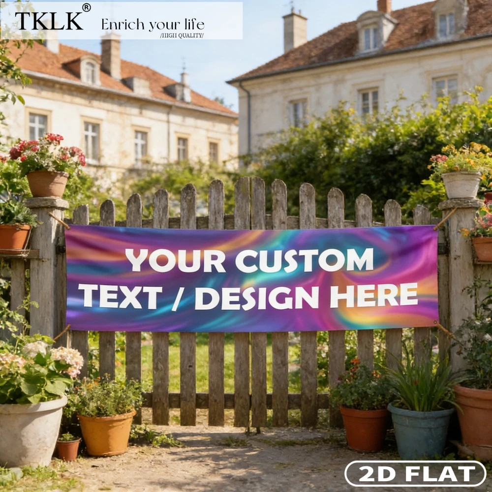 2D Flat 1pc Custom Polyester Party Banner, Personalized with Your Text & Design, Any Color, Image & Logo. Custom Indoor Outdoor