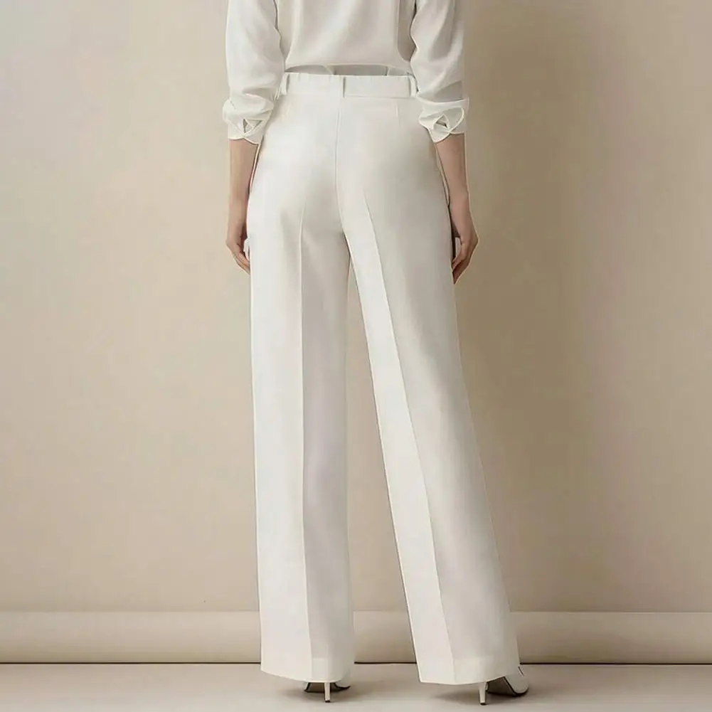 

Spring Summer Straight Wide Leg Women pants High Waist Slimming Office Trousers Breathable Draping Loose Casual Suits Pants
