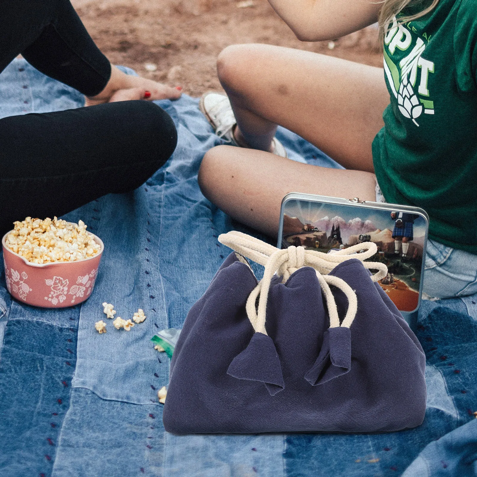 

Convenient Tea Set Storage Bag Portable Teacup Drawstring Pouch Multi-Function Household Container Decorative Travel Teaware Bag