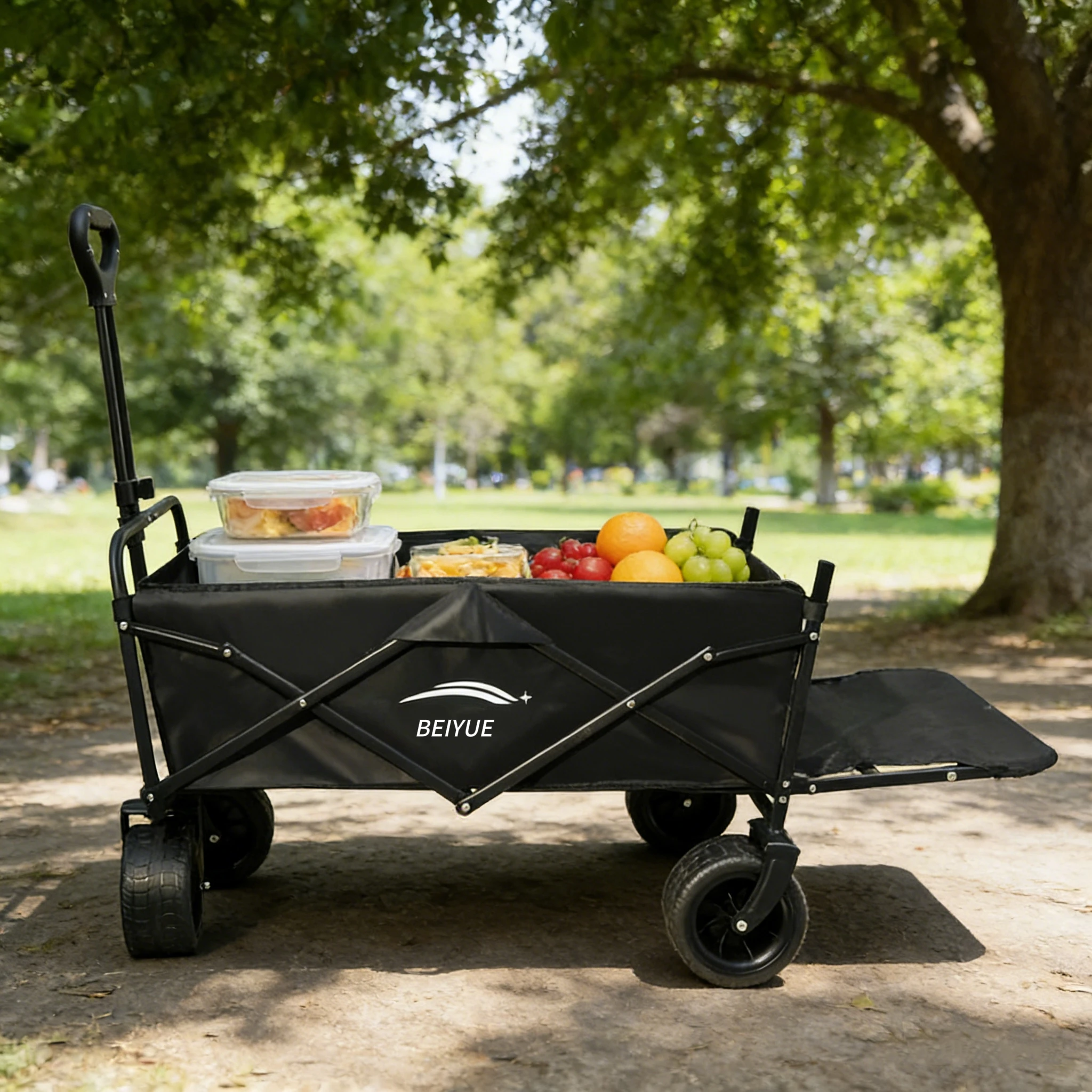 BEIYUE - Vagoneta de Camping para Viajes al Aire Libre con Puerta Trasera, Carrito Plegable Extensible Ultra Largo, Vagoneta de Gran Capacidad para Picnic y Camping