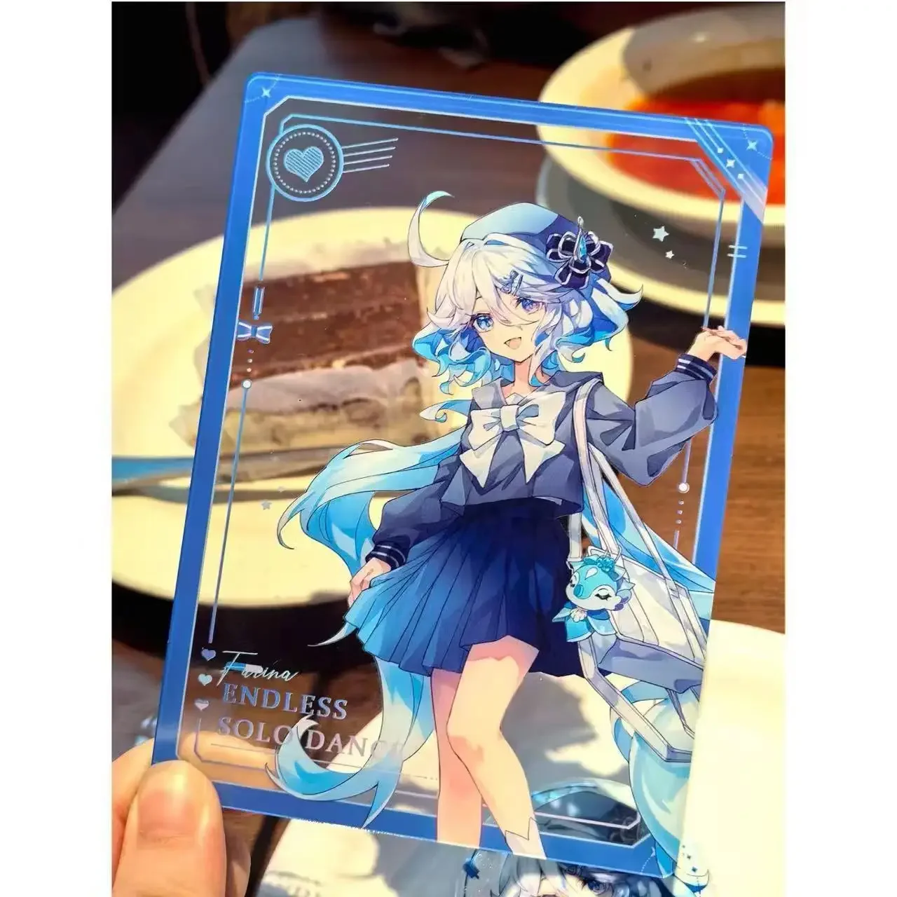 Acrylic Transparent Card Photo Props Diy Card Anime Peripheral Cute Focalors Furina de Fontaine Collectible Ornaments Gift Toy