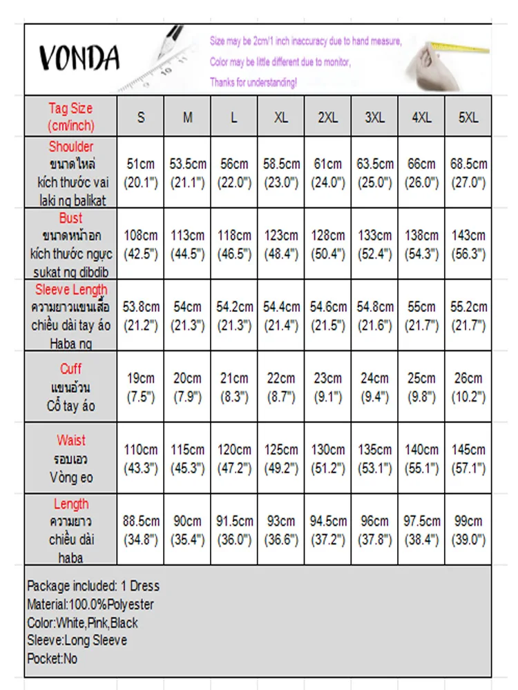 2025 VONDA 롱 셔츠 드레스 가을 여성 긴 소매 단색 로브 버튼 캐주얼 미니 원피스 라펠 루즈 러플드 베스티도