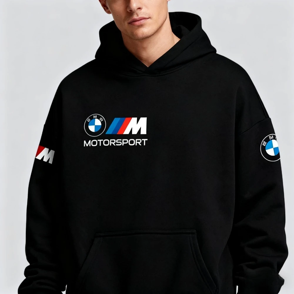 BMW M Motorsport البلوزات المطبوعة هوديي سيارة الرياضة مروحة BMW سائق كلاسيكي مريح نمط سترة Crewneck اختر من العديد من الألوان