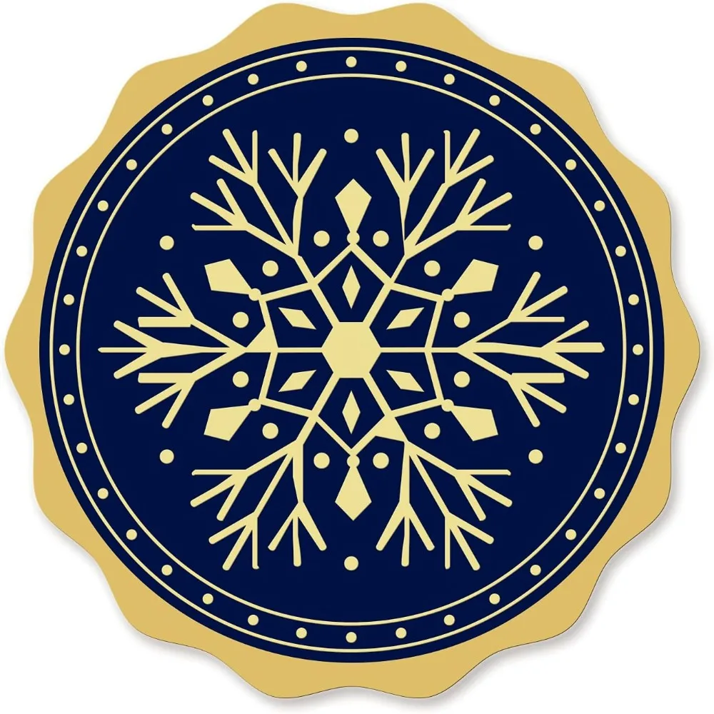 

Foil Certificate Seals Snowflake 2" Round Self Adhesive Embossed Stickers 100pcs for Invitations Certification Graduation