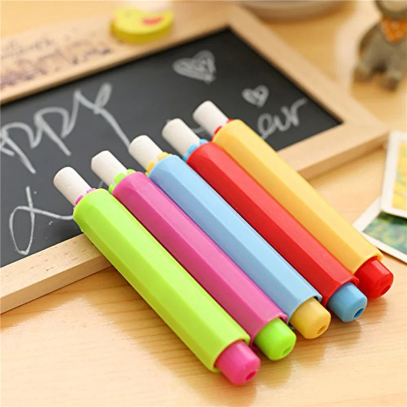 NEW-15X Chalk Holder Case Cover For Plastic School Adjustable Replacement Chalk Cover Color Random