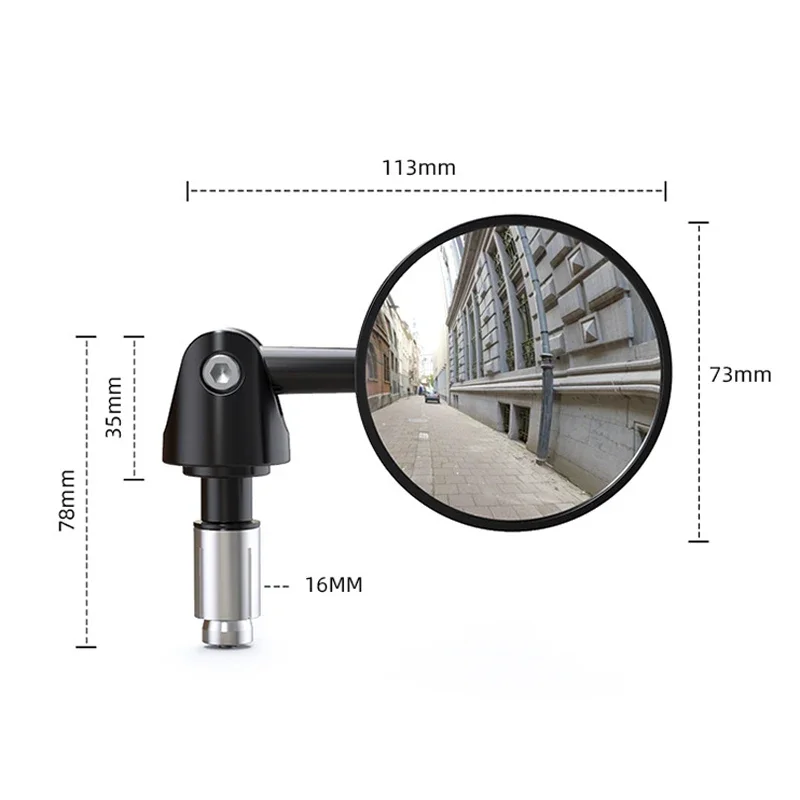 Motorcycle Handlebar Rearview Mirror Handlebar Extended Rear View Mirror Small Mirror Blind Spot Wide View Safety Turning Mirror image 2