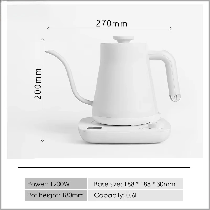 Coffee Kettle Gooseneck Kettle 600ml Electric Kettle 1200W Coffee Pot Filter Coffee Maker