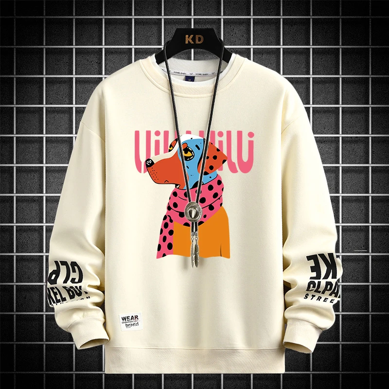 Homens mulheres cáqui sweatshirts estilo americano pulôveres gráficos harajuku camisetas de manga longa 2025 moda masculina impressão topo