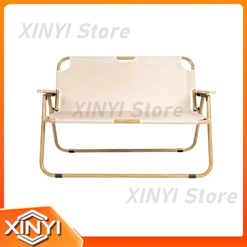 Foldable Double Camping Chair with Single or Double Backrest for Outdoor Logos Aluminum Alloy Beach Chair Outdoor Products