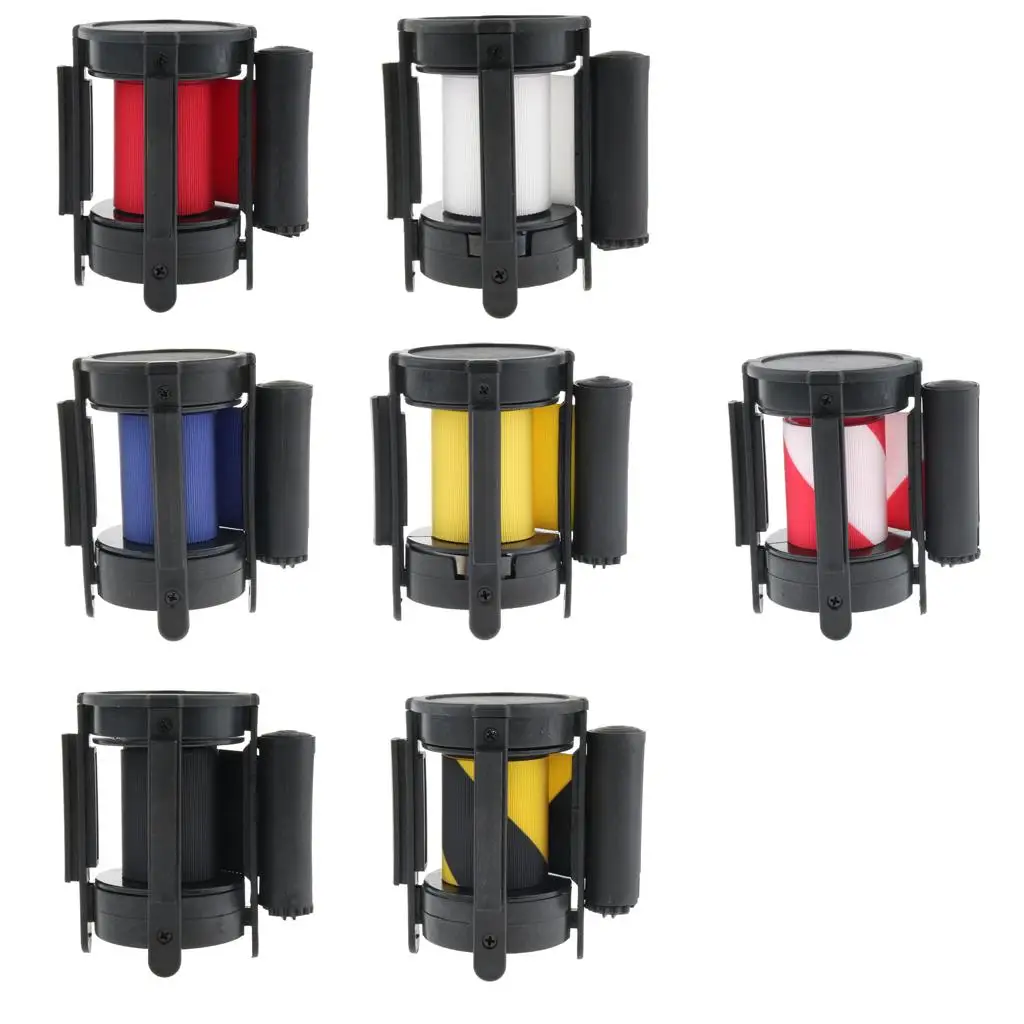 Heavy Duty Retractable Ribbon Queue Belt Wall Mount Barrier Nylon Crowd Control Rope for Hotel Bank Park