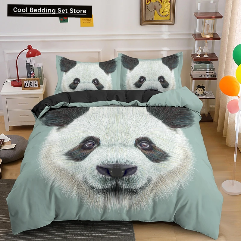 

Cartoon Panda 3D Bedding Set Printed Cute Animal Duvet Cover Sets Single Full Queen King Size Bed Clothes for Adult Kids Gifts
