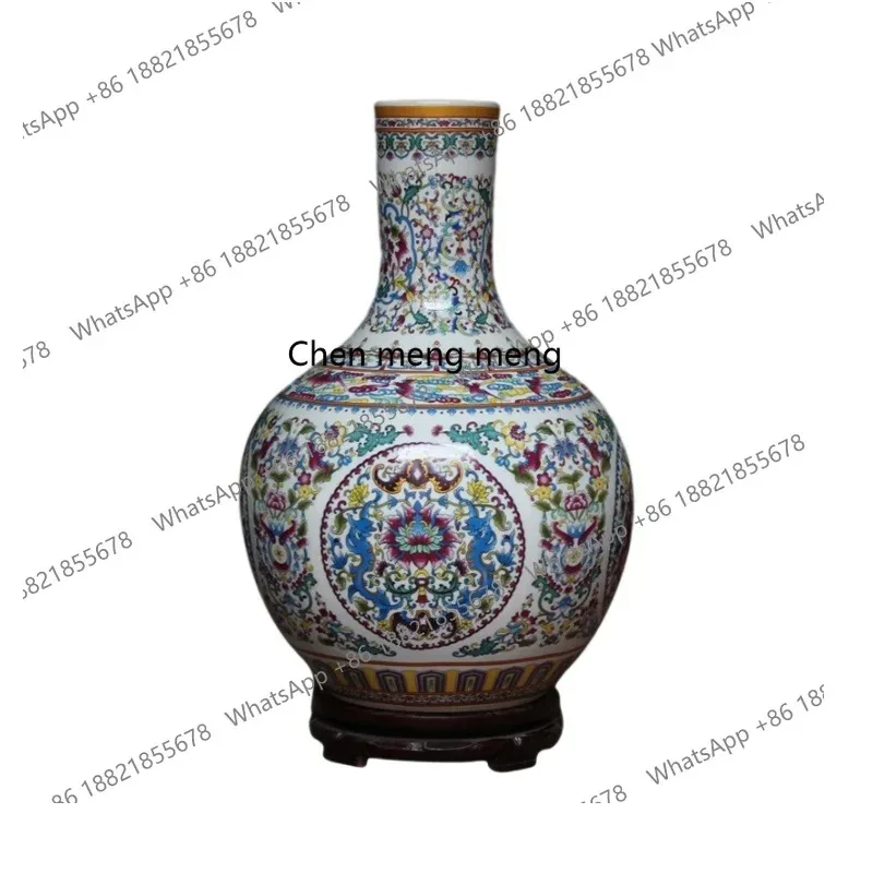 B06 Enamel color Wufu Linmen celestial ball vase, home fashion retro ornament