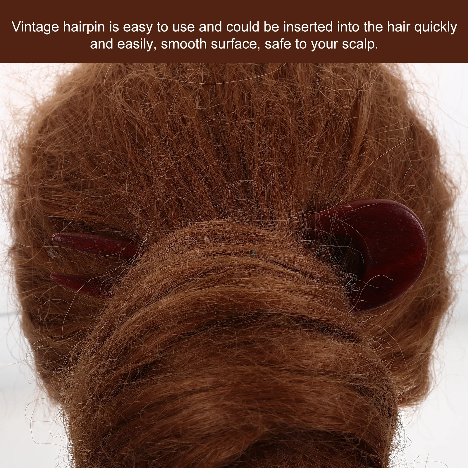 

3Pcs Vintage U Shaped Wooden Hairpins Decorative Hair Accessories for Women Durable Elegant Hairstyle Pin Hair Pin