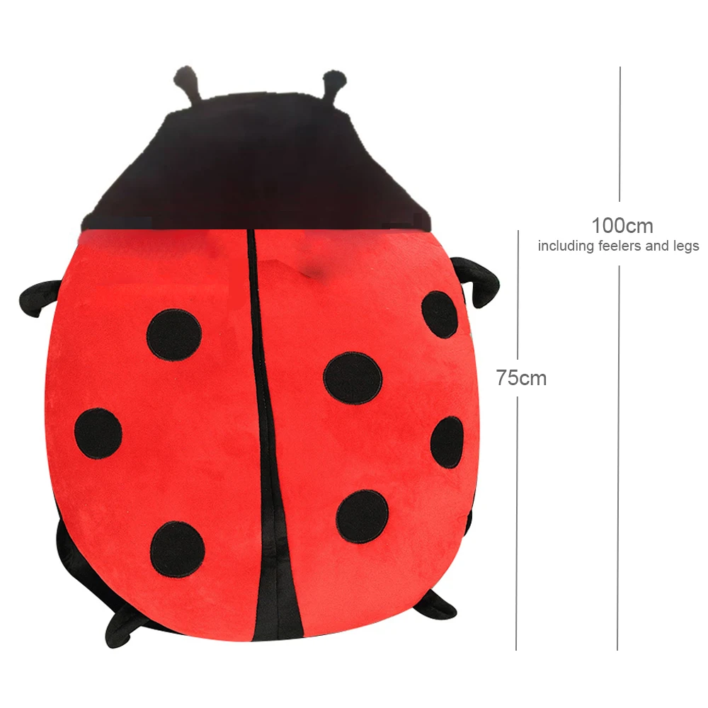 Giant Creative Beetle Plush Pillow Huge Size Ladybug Clothes Cosplay Insect Shell Toys Stuffed Soft Big Cushion Kids Xmas Gifts